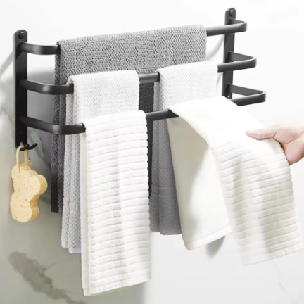 Handdoekstang 50 cm Zonder Boren – Badkamer Handdoekenrek Wandmontage