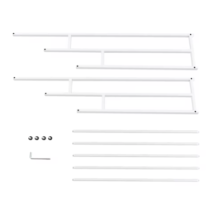 Wit Vrijstaand Handdoekenrek met 3 Niveaus – Afneembaar en Verticaal Ontwerp