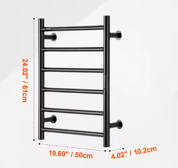 Elektrisch Handdoekverwarmer Rek – Wandmontage, 5 Temperatuurstanden