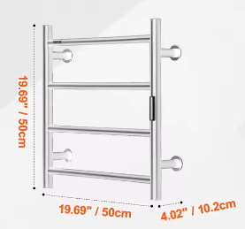 Elektrisch Handdoekverwarmer Rek – Wandmontage, 5 Temperatuurstanden