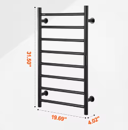 Elektrisch Handdoekverwarmer Rek – Wandmontage, 5 Temperatuurstanden