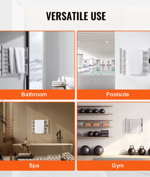 Elektrisch Handdoekverwarmer Rek – Wandmontage, 5 Temperatuurstanden