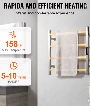 Elektrisch Handdoekverwarmer Rek – Wandmontage, 5 Temperatuurstanden