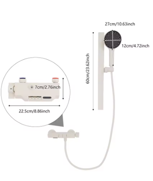 Handdoucheset met Houder en Opbergplatform – Aluminium Wandgemonteerd, Modern Design