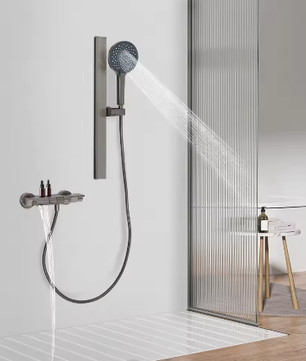 Handdoucheset met Houder en Opbergplatform – Aluminium Wandgemonteerd, Modern Design