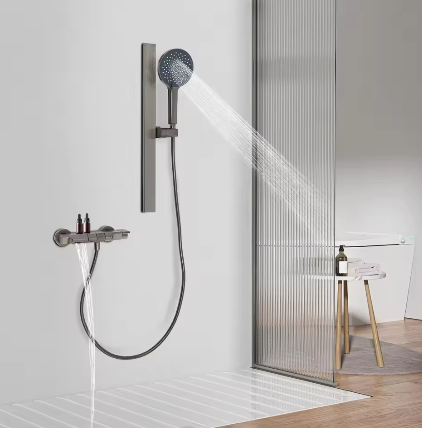 Handdoucheset met Houder en Opbergplatform – Aluminium Wandgemonteerd, Modern Design