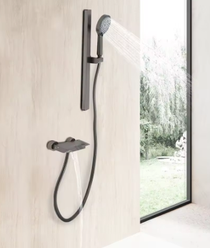 Handdoucheset met Houder en Opbergplatform – Aluminium Wandgemonteerd, Modern Design