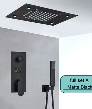 Ingebouwde LED Regendoucheset met Afstandsbediening – Watervaldouche en Verborgen Mengkraan