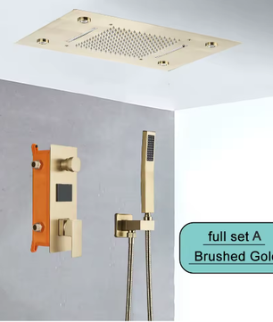 Ingebouwde LED Regendoucheset met Afstandsbediening – Watervaldouche en Verborgen Mengkraan