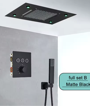 Ingebouwde LED Regendoucheset met Afstandsbediening – Watervaldouche en Verborgen Mengkraan