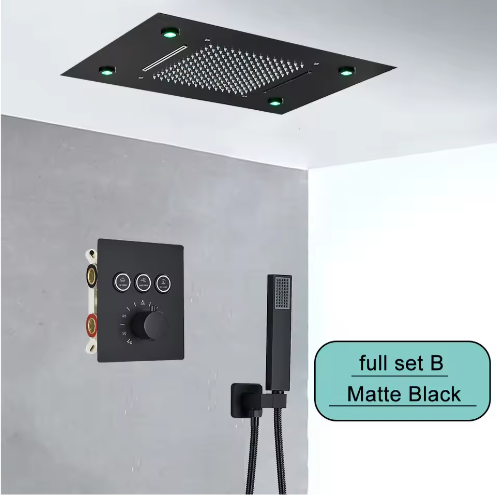 Ingebouwde LED Regendoucheset met Afstandsbediening – Watervaldouche en Verborgen Mengkraan