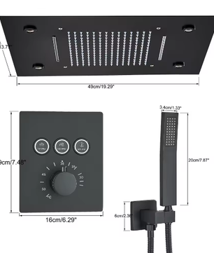 Ingebouwde LED Regendoucheset met Afstandsbediening – Watervaldouche en Verborgen Mengkraan