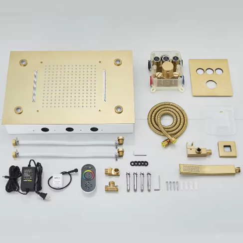 Ingebouwde LED Regendoucheset met Afstandsbediening – Watervaldouche en Verborgen Mengkraan