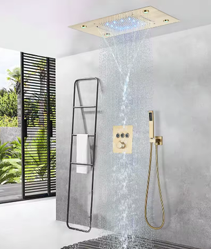 Ingebouwde LED Regendoucheset met Afstandsbediening – Watervaldouche en Verborgen Mengkraan