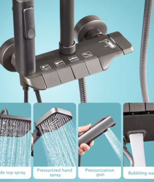 Douchekop met 3 Standen – Waterbesparend, Stopknop en Regendouche Effect