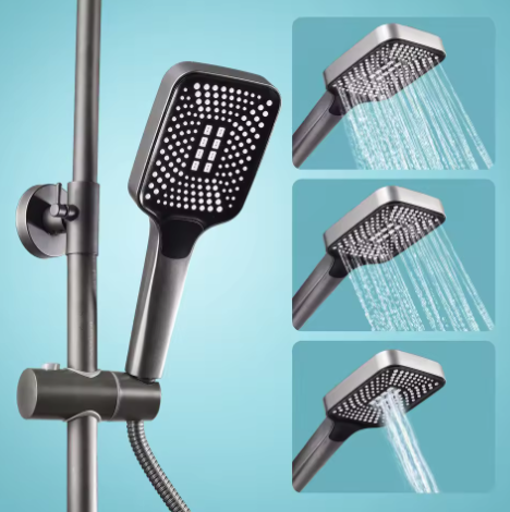 Douchekop met 3 Standen – Waterbesparend, Stopknop en Regendouche Effect