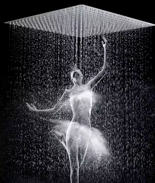 Ultradunne Regendouchekop 40,6 cm – RVS, Grote Waterstroom