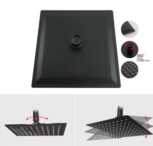 Ultradunne Regendouchekop 40,6 cm – RVS, Grote Waterstroom