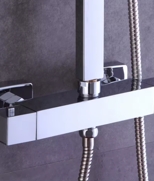 Thermostatische Doucheset Wandmontage – Regendouche met Handdouche en Lange Slang