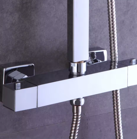 Thermostatische Doucheset Wandmontage – Regendouche met Handdouche en Lange Slang