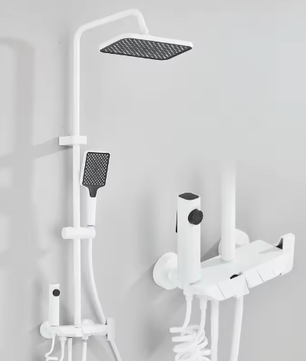 Zwarte Digitale Doucheset met Display – Regendouche, Handdouche en Bidet