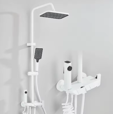 Zwarte Digitale Doucheset met Display – Regendouche, Handdouche en Bidet