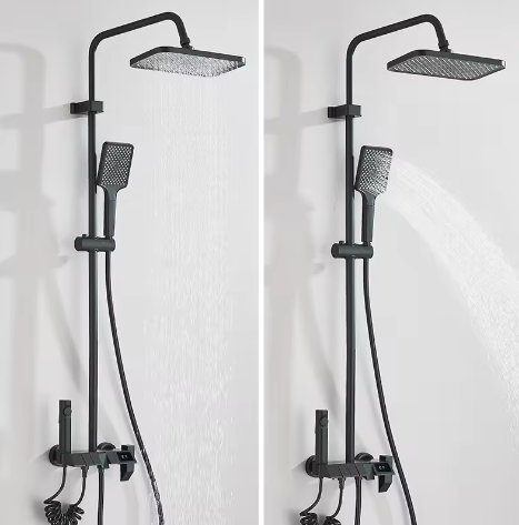 Zwarte Digitale Doucheset met Display – Regendouche, Handdouche en Bidet