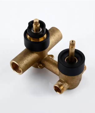 Zwarte Inbouw Douchekraan met Dubbele Hendel – Thermostatische Mengkraan voor Badkamer