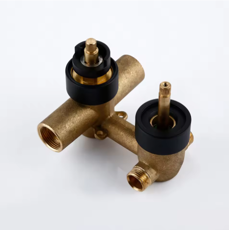 Zwarte Inbouw Douchekraan met Dubbele Hendel – Thermostatische Mengkraan voor Badkamer