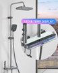 Digitale Luxe Doucheset met Display – Wandgemonteerd Regendouche Systeem met 4-Weg Waterafvoer