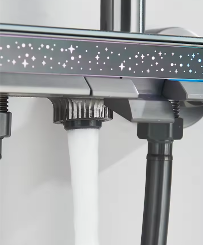 Digitale Luxe Doucheset met Display – Wandgemonteerd Regendouche Systeem met 4-Weg Waterafvoer