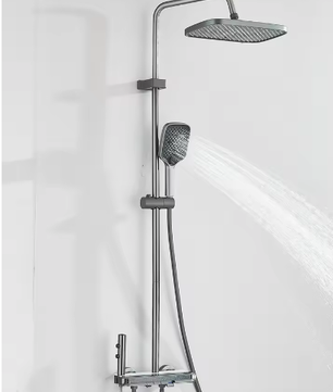 Digitale Luxe Doucheset met Display – Wandgemonteerd Regendouche Systeem met 4-Weg Waterafvoer