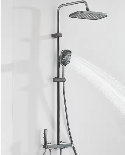 Digitale Luxe Doucheset met Display – Wandgemonteerd Regendouche Systeem met 4-Weg Waterafvoer