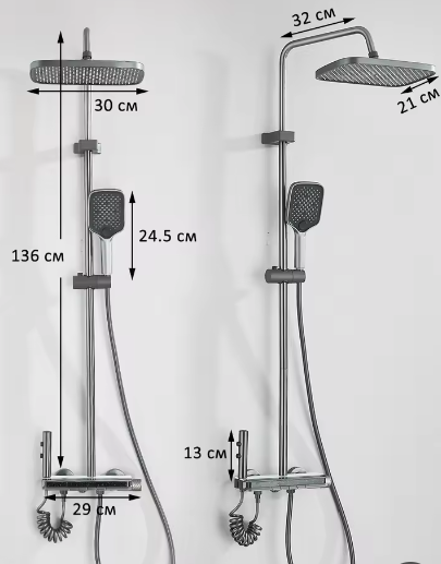 Digitale Luxe Doucheset met Display – Wandgemonteerd Regendouche Systeem met 4-Weg Waterafvoer