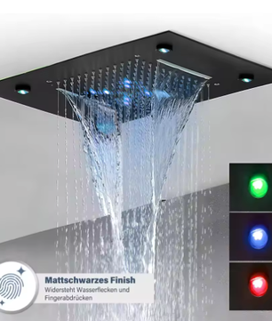 Thermostatische Douchekraan Set – LED Regenwaterval en Plafondmontage Bad Douchesysteem