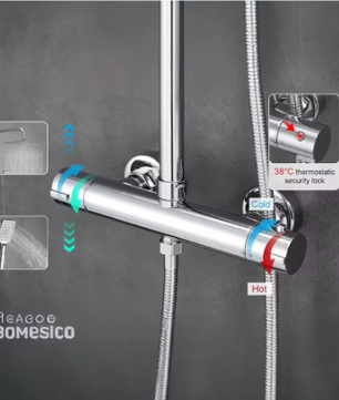 Douchesysteem Thermostaat – 10 Inch Regendouche en Verstelbare Muurbevestiging