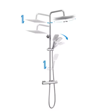 Douchesysteem Thermostaat – 10 Inch Regendouche en Verstelbare Muurbevestiging
