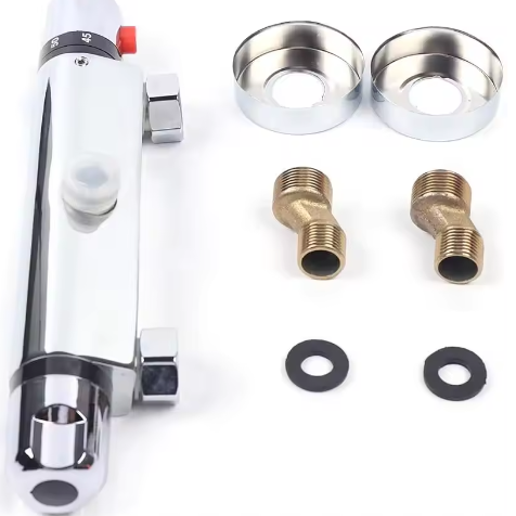 Thermostatische Douchemengkraan met 38°C Veiligheidsknop – Badkamer Douchekraan van Messing