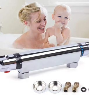 Thermostatische Douchemengkraan met 38°C Veiligheidsknop – Badkamer Douchekraan van Messing