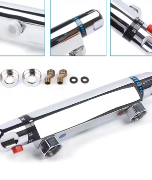 Thermostatische Douchemengkraan met 38°C Veiligheidsknop – Badkamer Douchekraan van Messing