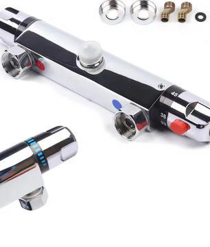 Thermostatische Douchemengkraan met 38°C Veiligheidsknop – Badkamer Douchekraan van Messing