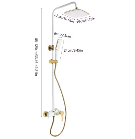 Gouden Badkamer Doucheset Wandmontage met Regendouche en Handdouche