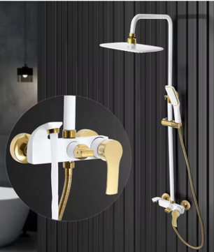 Gouden Badkamer Doucheset Wandmontage met Regendouche en Handdouche