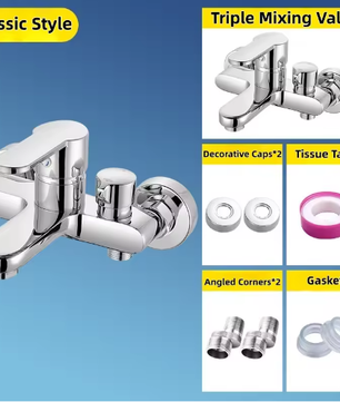 Massief Messing Douchekraan Mengkraan Set 3-Weg Badkamer