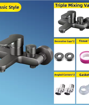 Massief Messing Douchekraan Mengkraan Set 3-Weg Badkamer