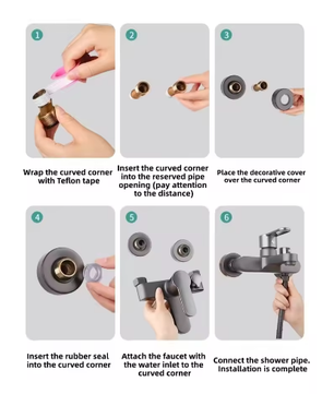 Massief Messing Douchekraan Mengkraan Set 3-Weg Badkamer