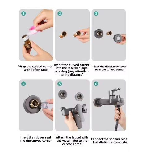 Massief Messing Douchekraan Mengkraan Set 3-Weg Badkamer