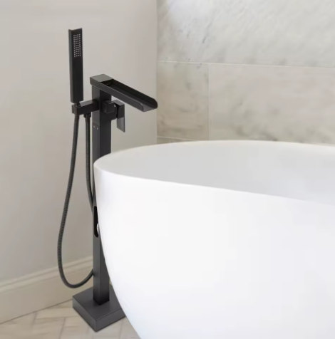 Vrijstaande Badkraan met Handdouche en 360° Draaibare Uitloop