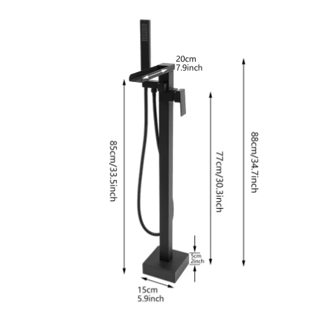 Vrijstaande Badkraan met Handdouche en 360° Draaibare Uitloop