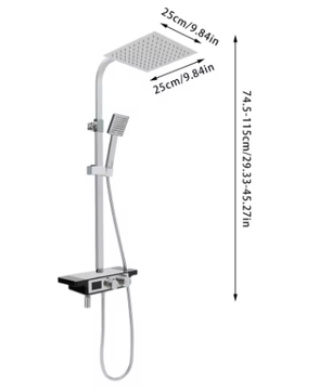Moderne Douchekraan Set met Digitaal Display en 3 Spuitmodi